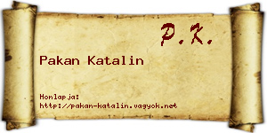 Pakan Katalin névjegykártya